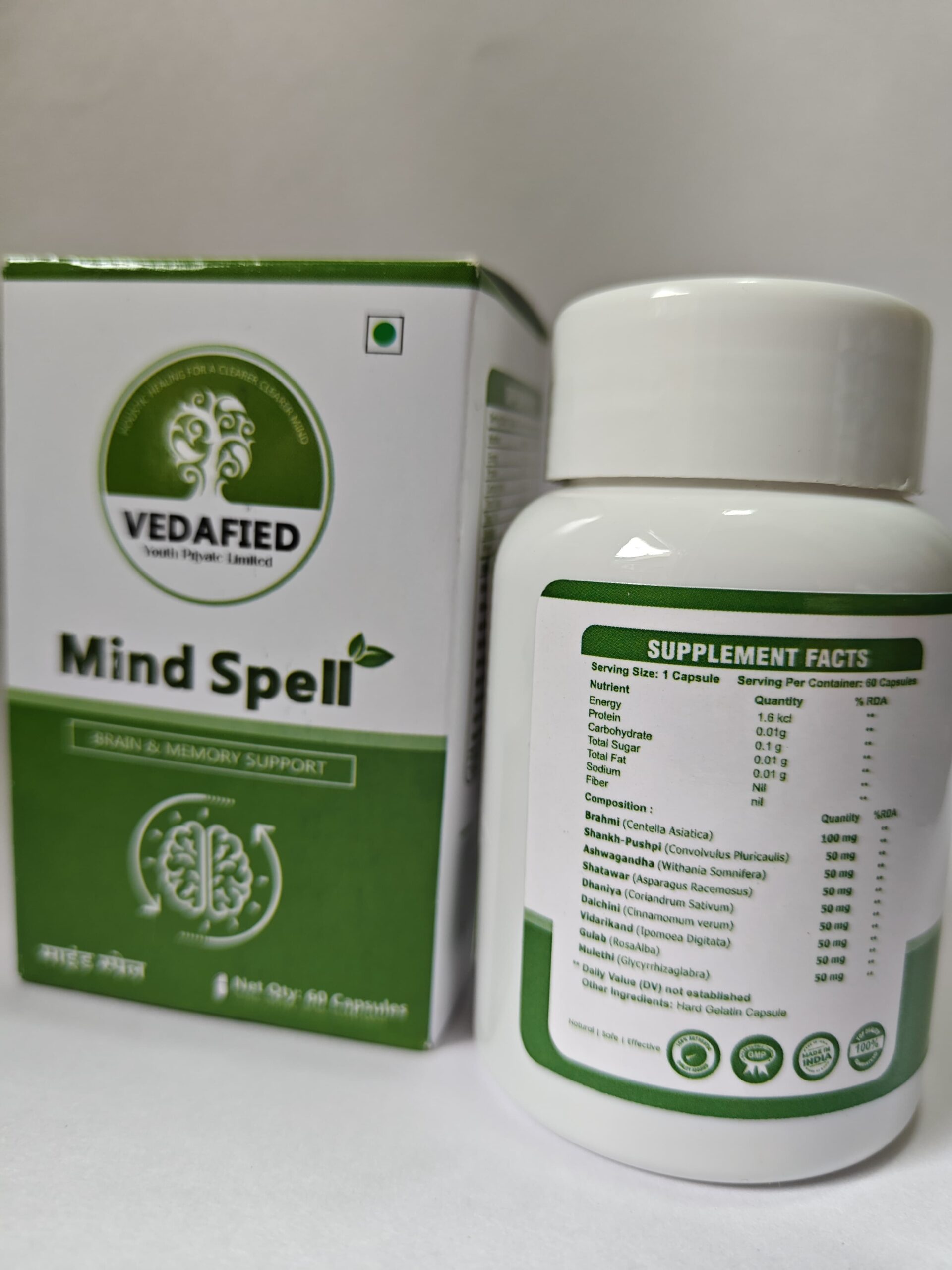Mind Spell – Ayurvedic Brain & Memory Support Capsules (60 Capsules) - Image 4